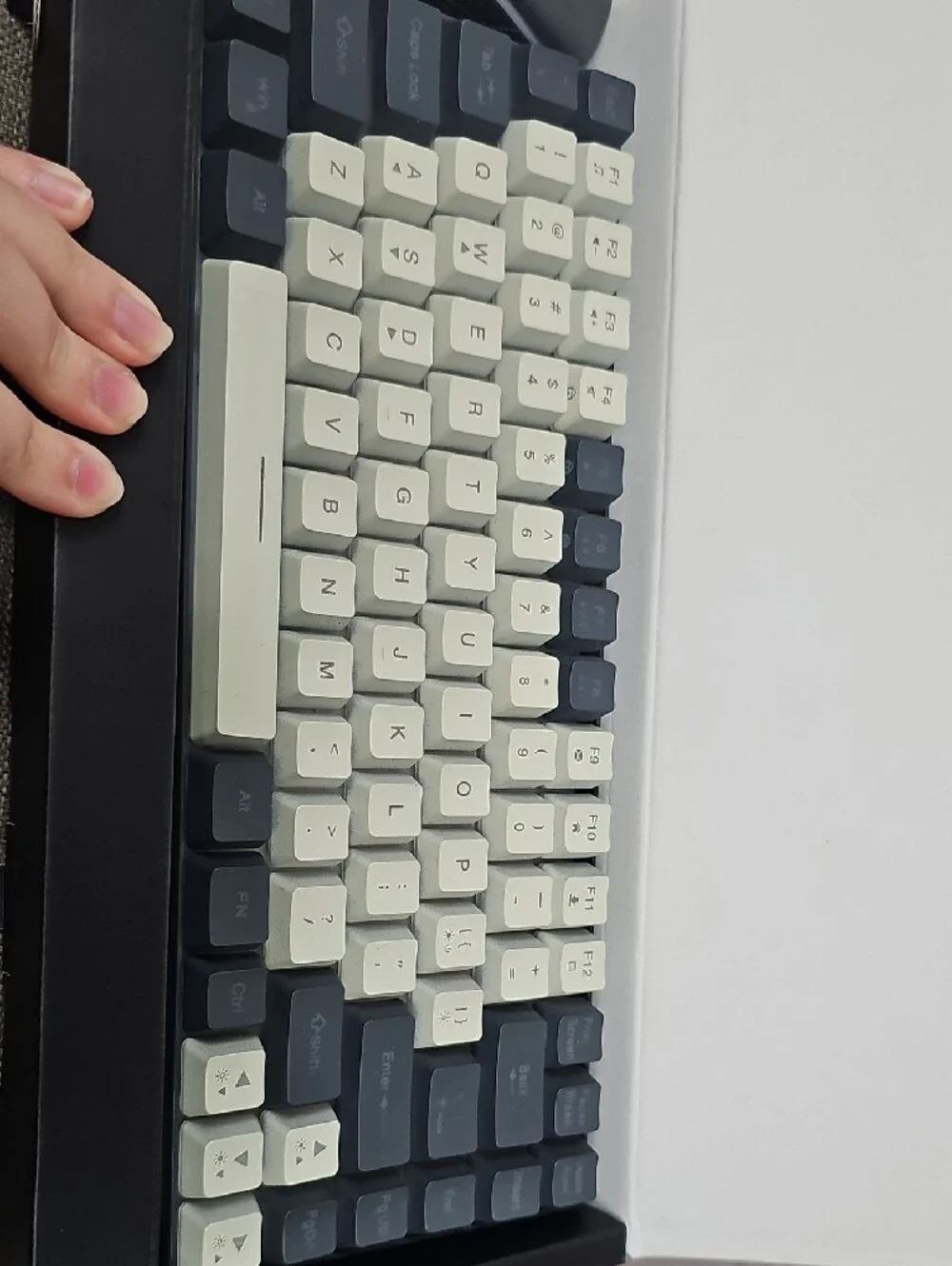Compact Mechanical Keyboard and Gaming Mouse Combo - Cream & Dark Gray